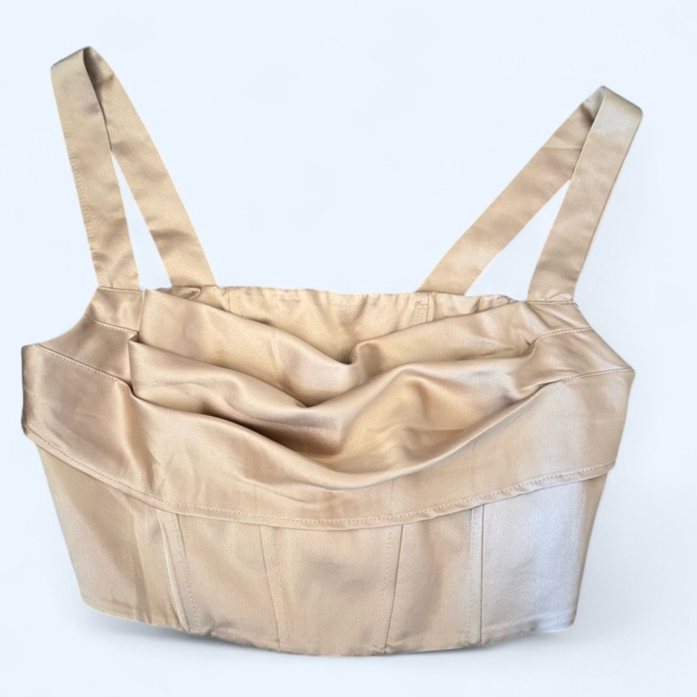 NWT DYNAMITE Champagne Satin Top